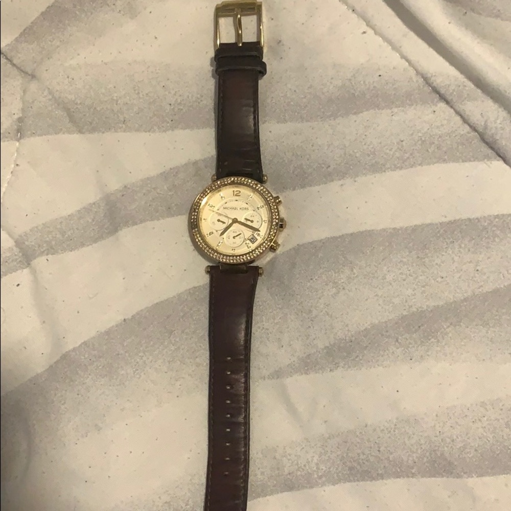 Michael Kors watch brown leather & gold. MK-2249